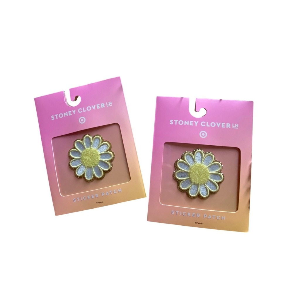 Stoney Clover Lane Sticker Patch Women OS Yellow White Daisy Terry Gold 2pk